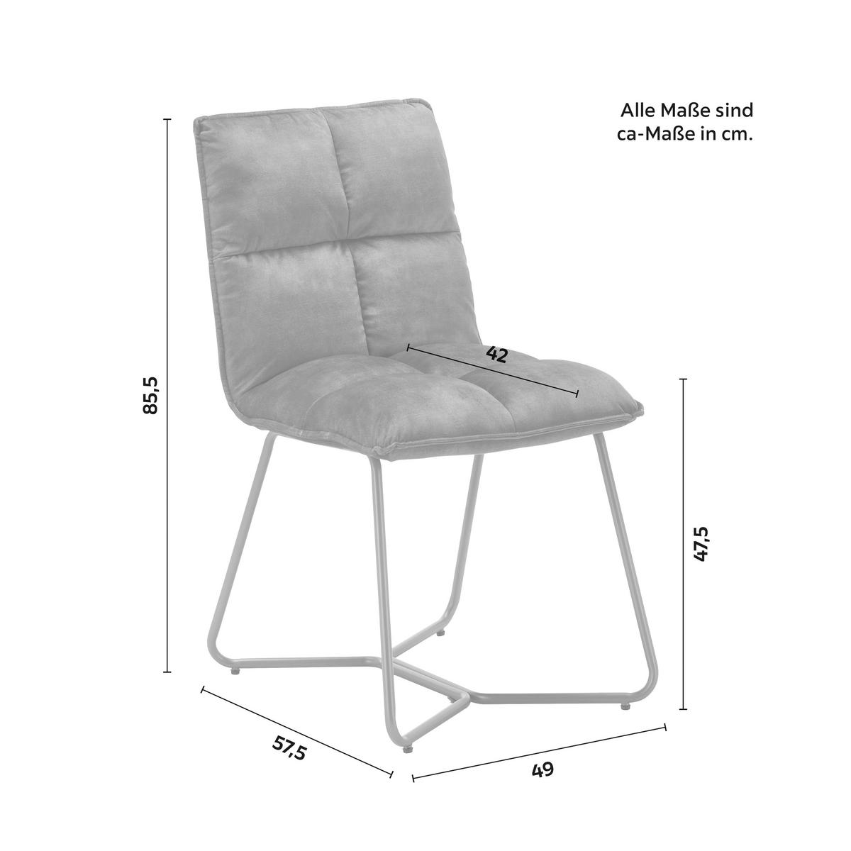 Židle ze sametu Fonia - tmavěšedá - tmavě šedá/barvy zlata, Moderní, kov/dřevo (49/85,5/57,5cm) - Bessagi Home