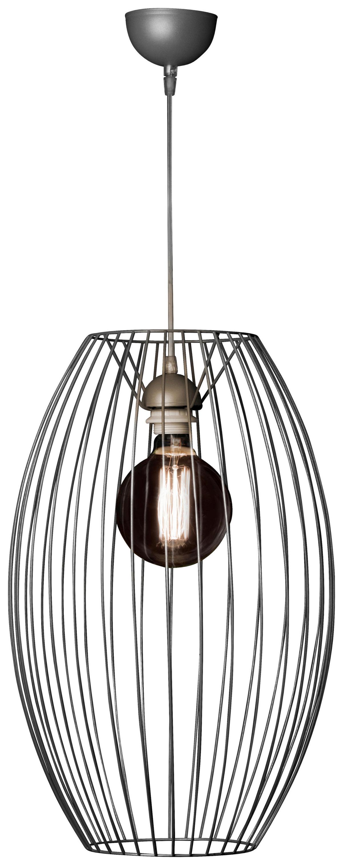 Hängeleuchte Reyna 110 Silberfarben B: 34 cm - Silberfarben, Basics, Metall (34/34/55cm) - Kayoom