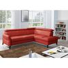Ecksofa Note New Teilleder 244x199 - Rot/Schwarz, Design, Leder/Textil (244/199cm) - Livetastic