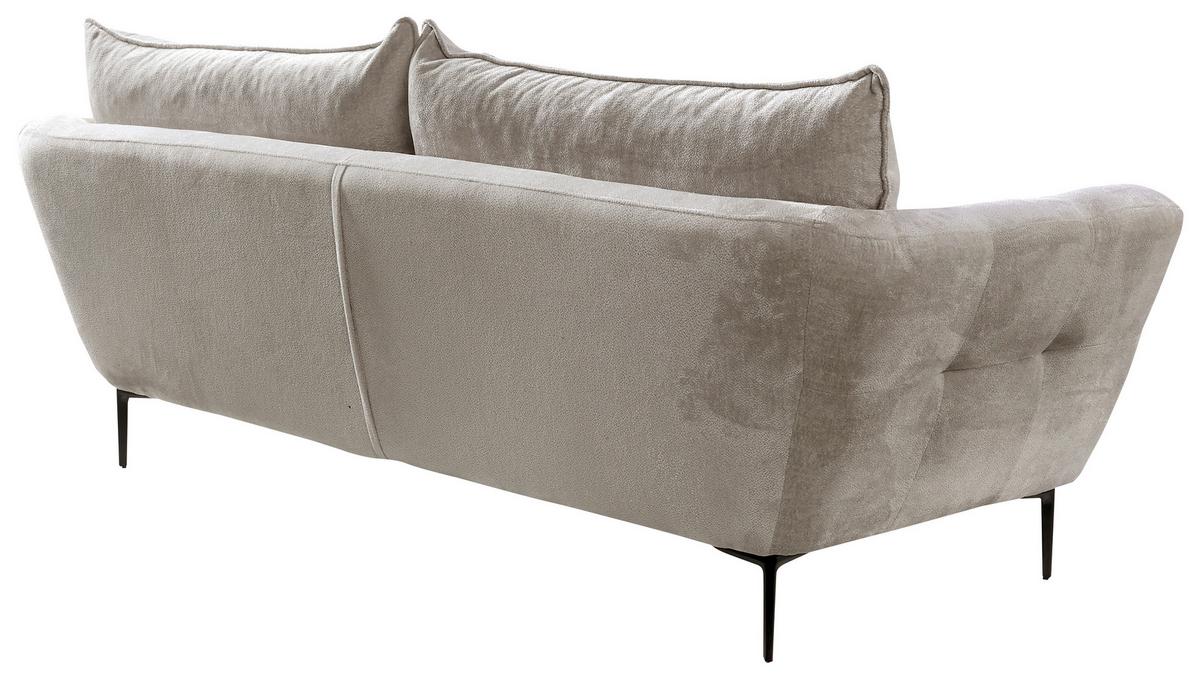 Sofa Ankona Grau/Schwarz, 225 cm - Schwarz/Grau, Design, Textil (225/86/95cm) - MID.YOU