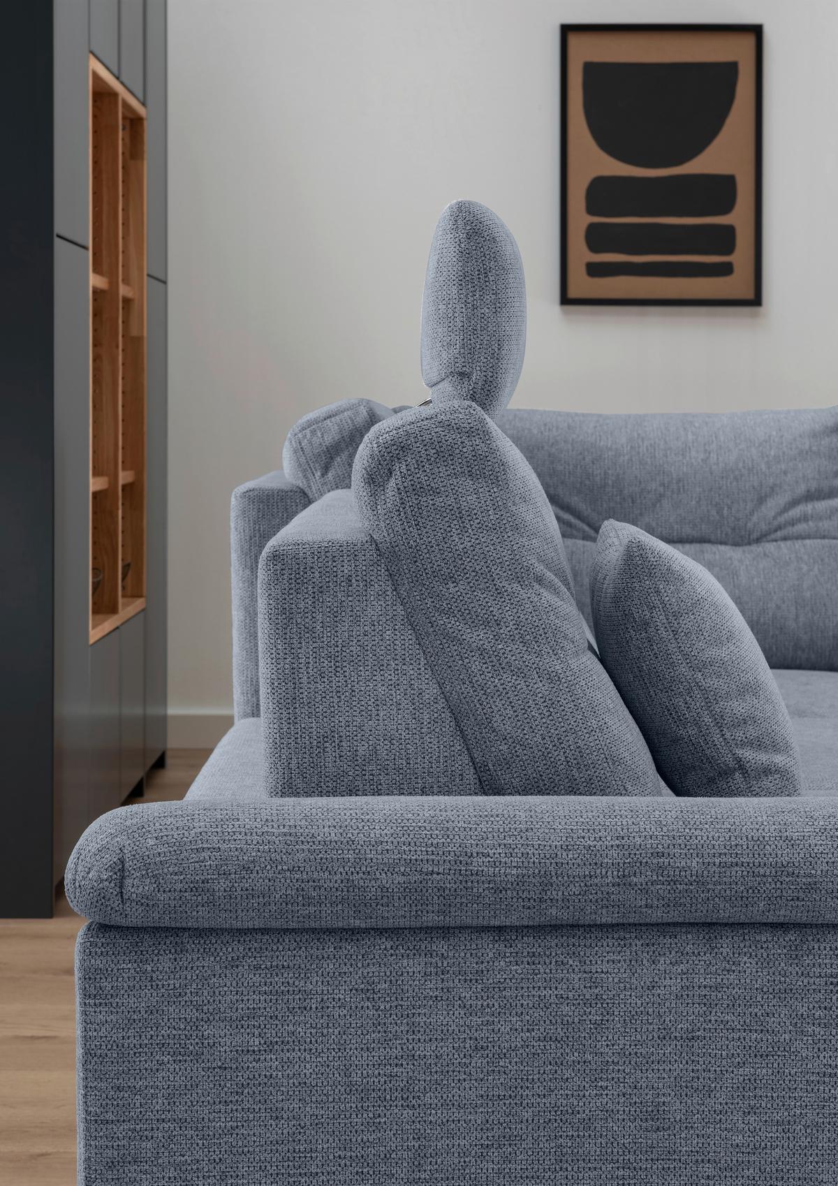 Ecksofa Brizzini Hellblau S: 264x206 Cm - Naturfarben/Hellblau, MODERN, Textil (264/206cm) - Livetastic