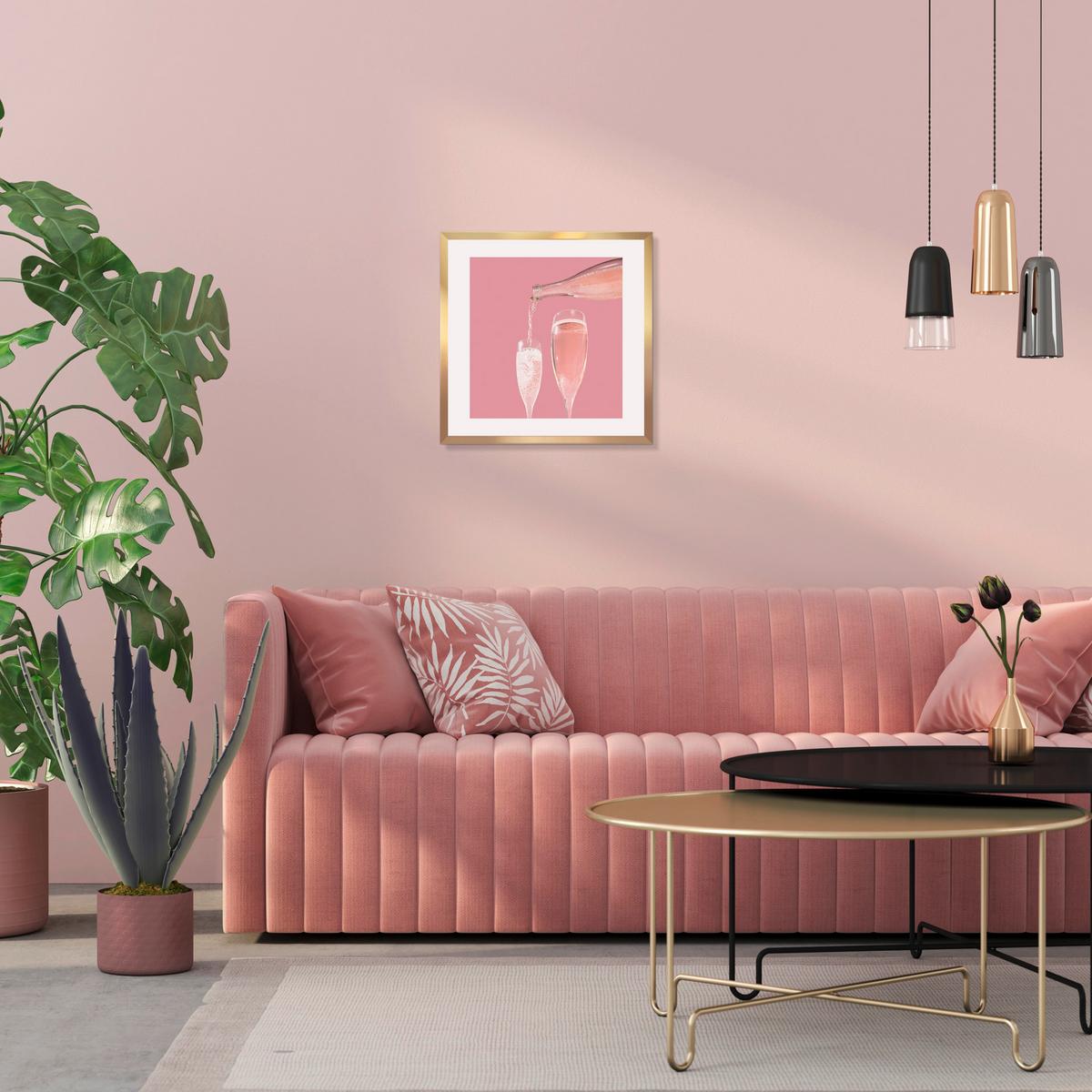 OBRAZ VOUS II - bílá/pink, kompozitní dřevo/papír (30/30cm) - Modern Living