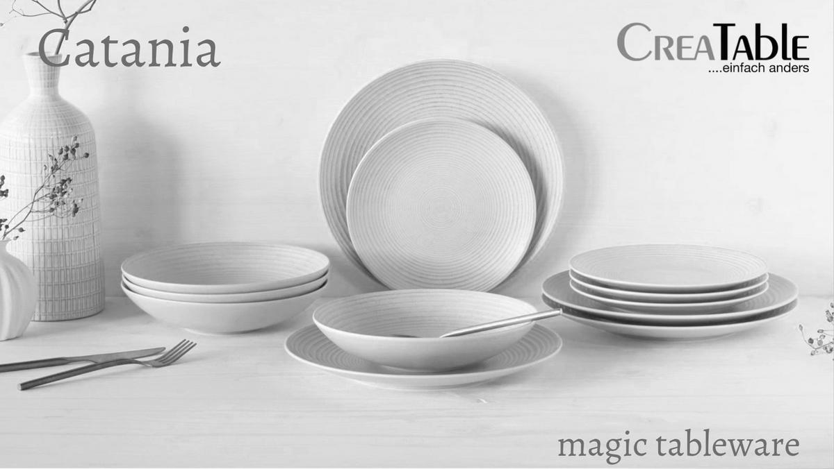 Tafelservice Catania Peach 12-Tlg., Rosa - Rosa, Basics, Keramik - Creatable