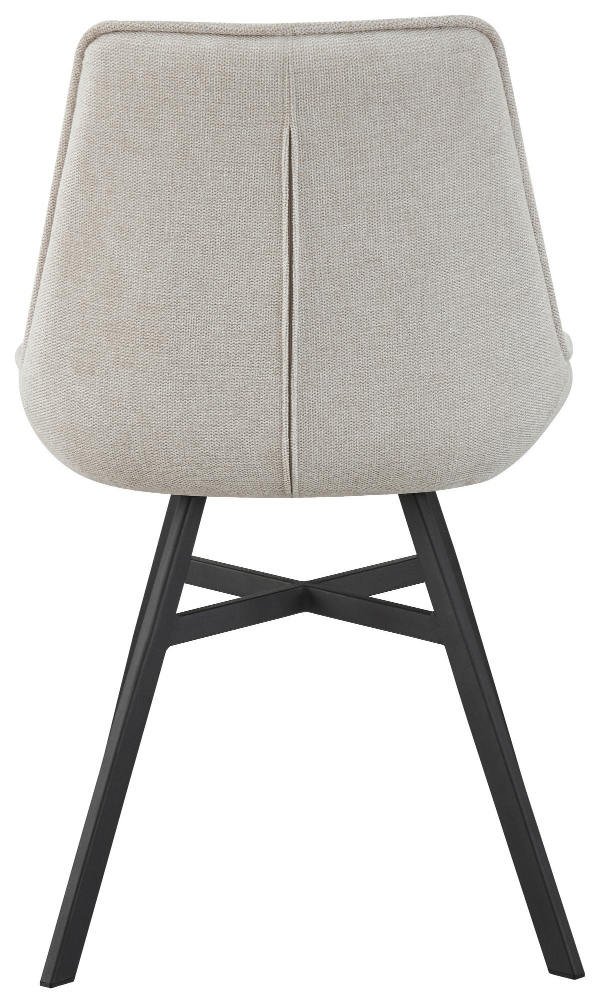 Stolička LUNA béžová - čierna/béžová, Modern, kov/drevo (53/87/61cm) - Mömax