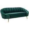 3-sitzer-sofa Stella Grün B: 210 Cm - Messingfarben/Grün, Design, Holz/Textil (210/82/90cm) - Livetastic