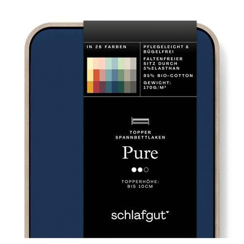 Topper-spannleintuch Pure Topper - Dunkelblau, Basics, Textil (180-200/200-220cm) - Schlafgut