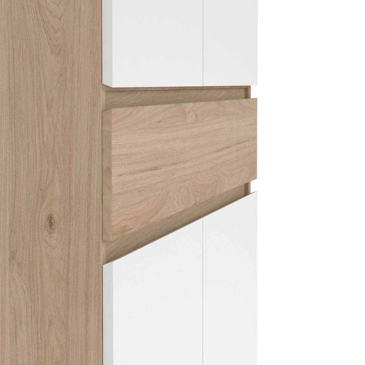 Schuhschrank Naia Weiß, Eichefarben, B: 80,4 Cm - Eichefarben/Weiß, Design, Holzwerkstoff (80,4/191,7/40cm) - Livetastic