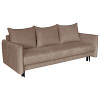 Schlafsofa Mit Bettkasten Rose Taupe B: 218 Cm - Taupe/Schwarz, Design, Textil (218/96/102cm) - MID.YOU