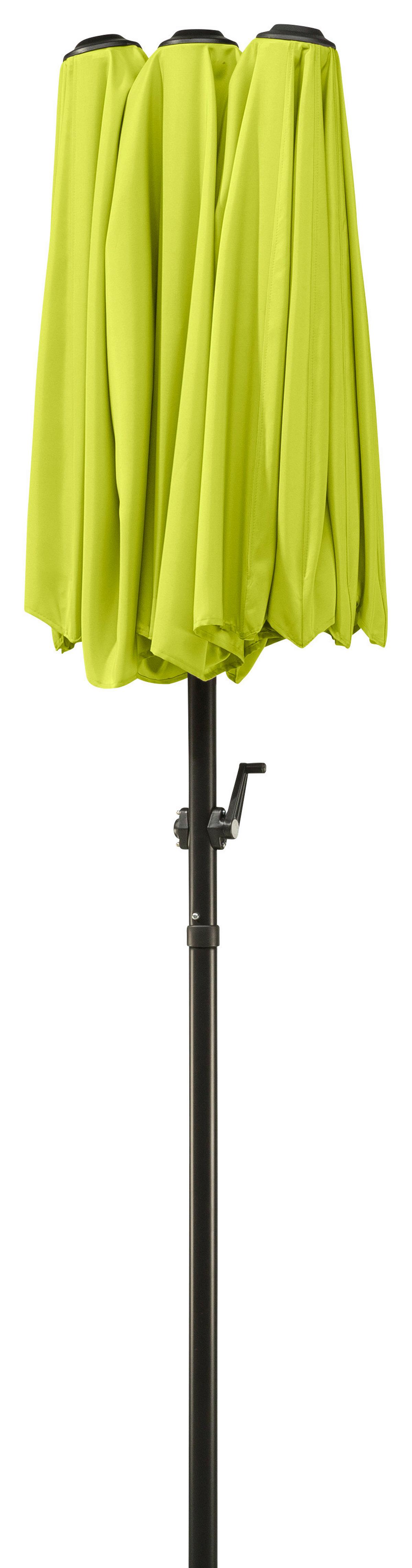 Doppelsonnenschirm Salerno BxHxT: 300x220x150 cm Apfelgrün - Anthrazit/Grün, Basics, Textil/Metall (300/220/150cm) - Schneider