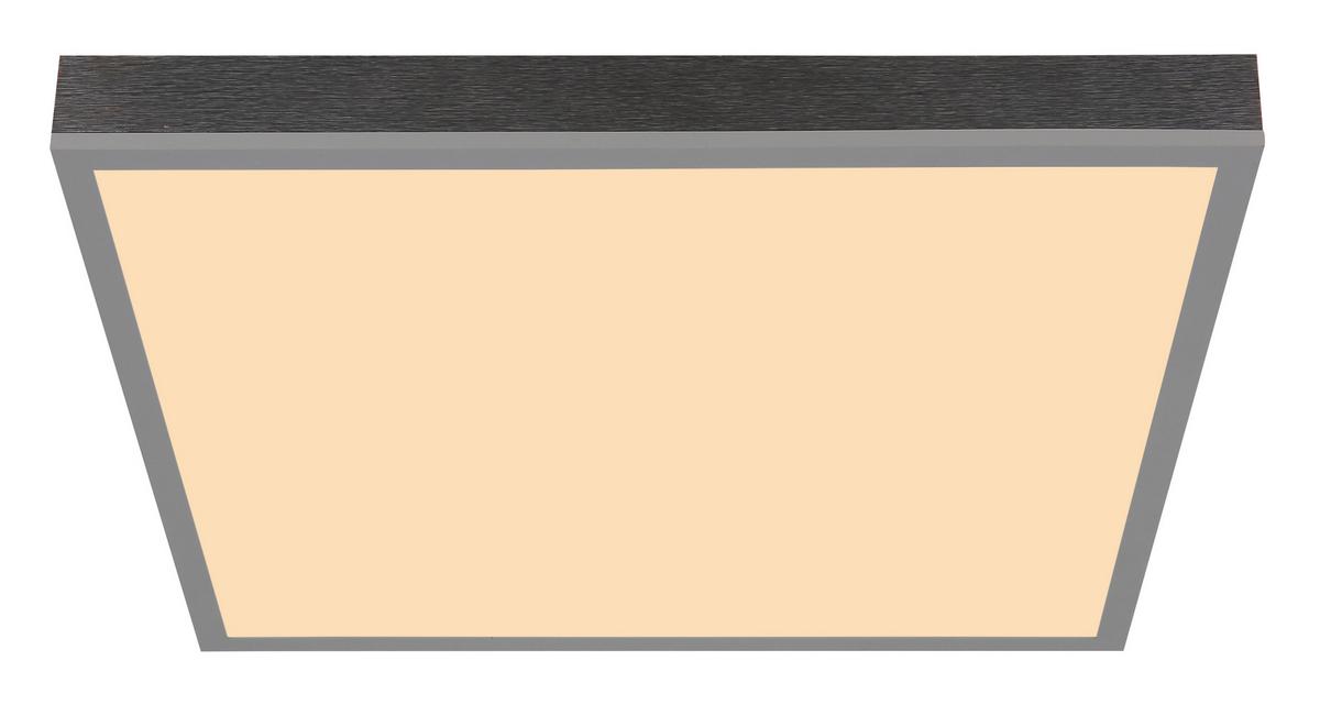 LED-Deckenleuchte Doro L: 45cm Silberfarben Weiß Dunkelgrau - Dunkelgrau/Silberfarben, KONVENTIONELL, Kunststoff/Metall (45/45/6,5cm) - Globo