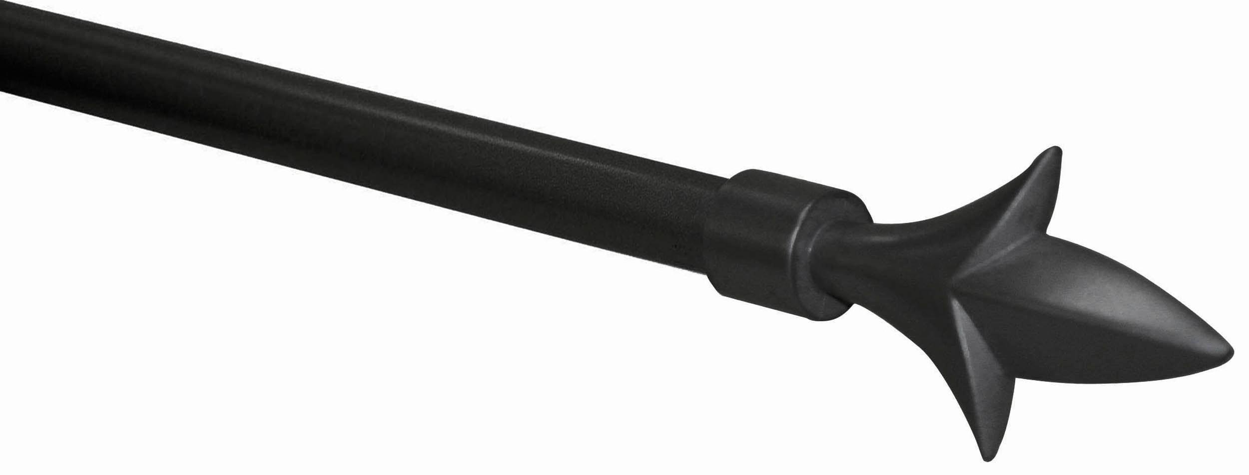 Rundstangengarnitur 1-Lfg Paul Schwarz L: 130-240 cm - Schwarz, KONVENTIONELL, Metall (130-240cm) - Ondega