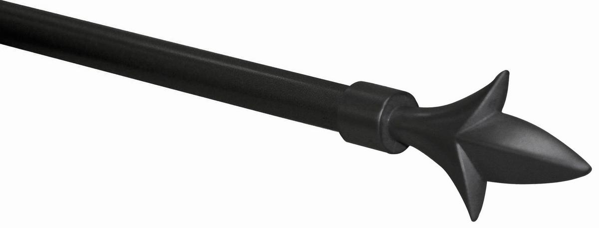 Rundstangengarnitur 1-Lfg Paul Schwarz L: 130-240 cm - Schwarz, KONVENTIONELL, Metall (130-240cm) - Ondega
