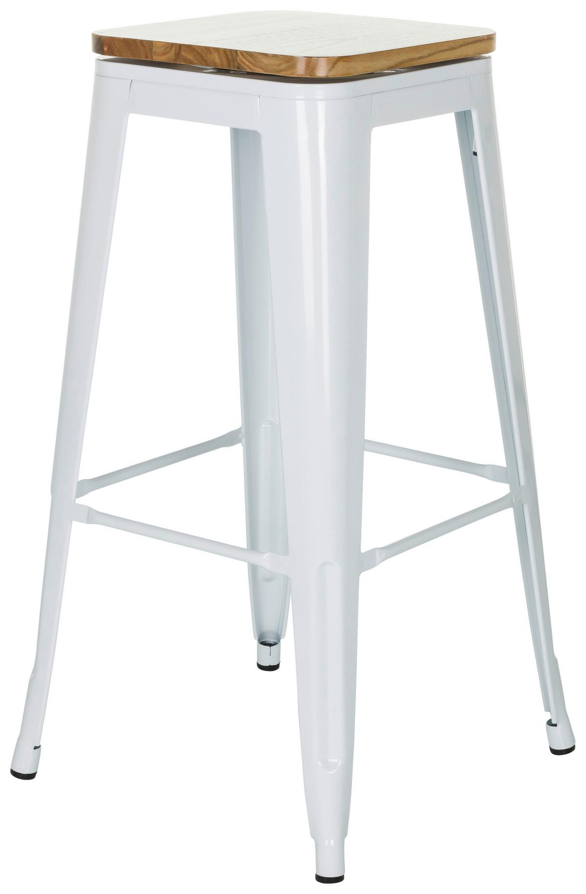 Barhocker Vantaggio High Weiß B: 44 Cm - Weiß, MODERN, Holz/Metall (44/77/44cm) - MID.YOU