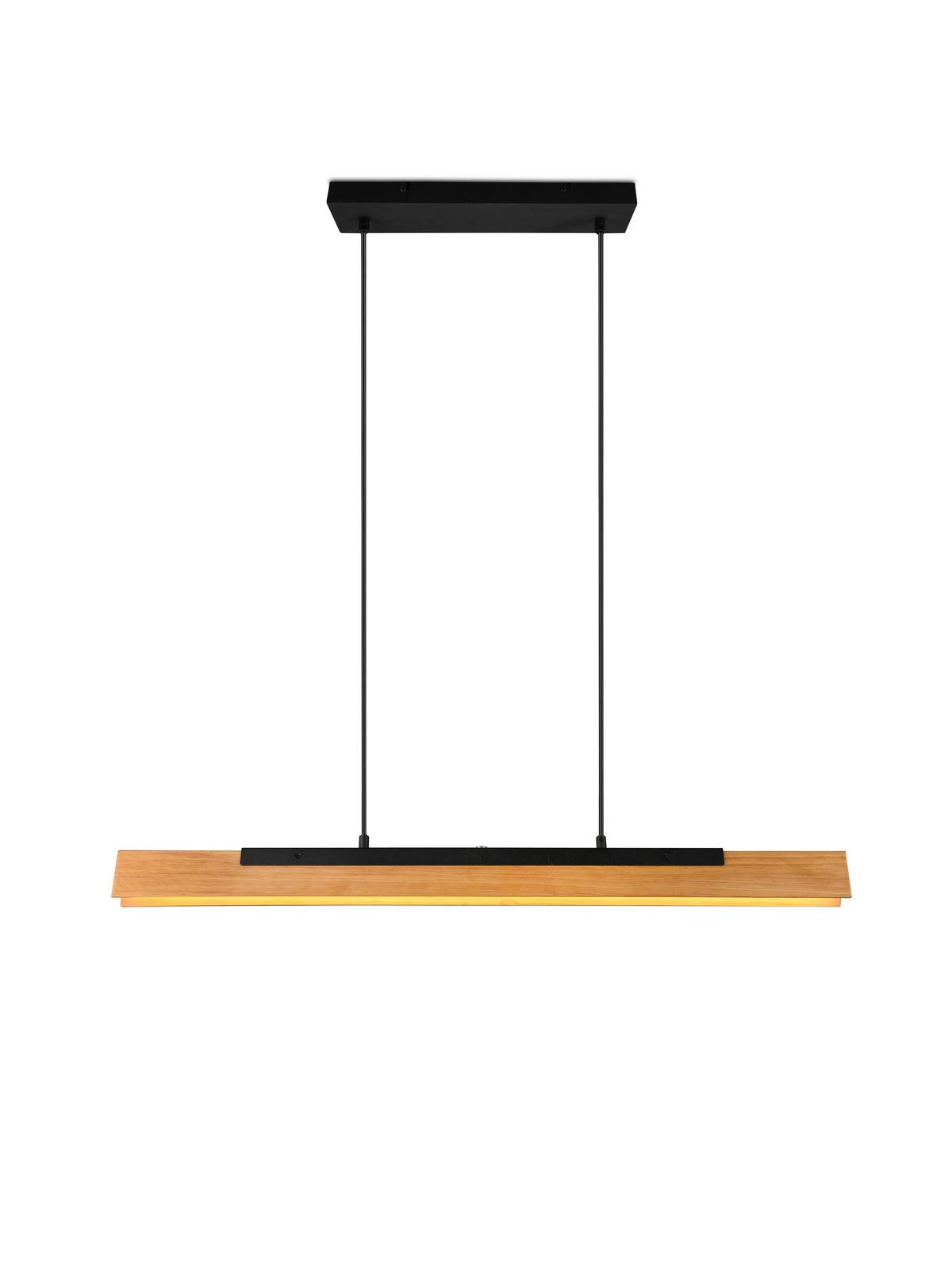 Led-hängeleuchte 341610132 Kerala - Schwarz/Braun, Design, Holz/Metall (90/8,5/150cm) - Trio Leuchten