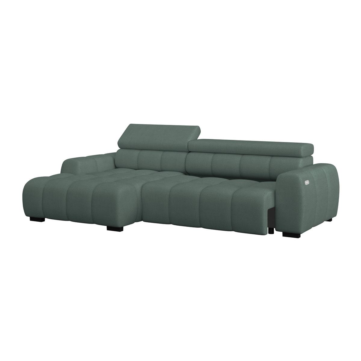 Ecksofa Fargo S Grün, B: 168cm - Schwarz/Grün, Trend, Textil (168/285cm)