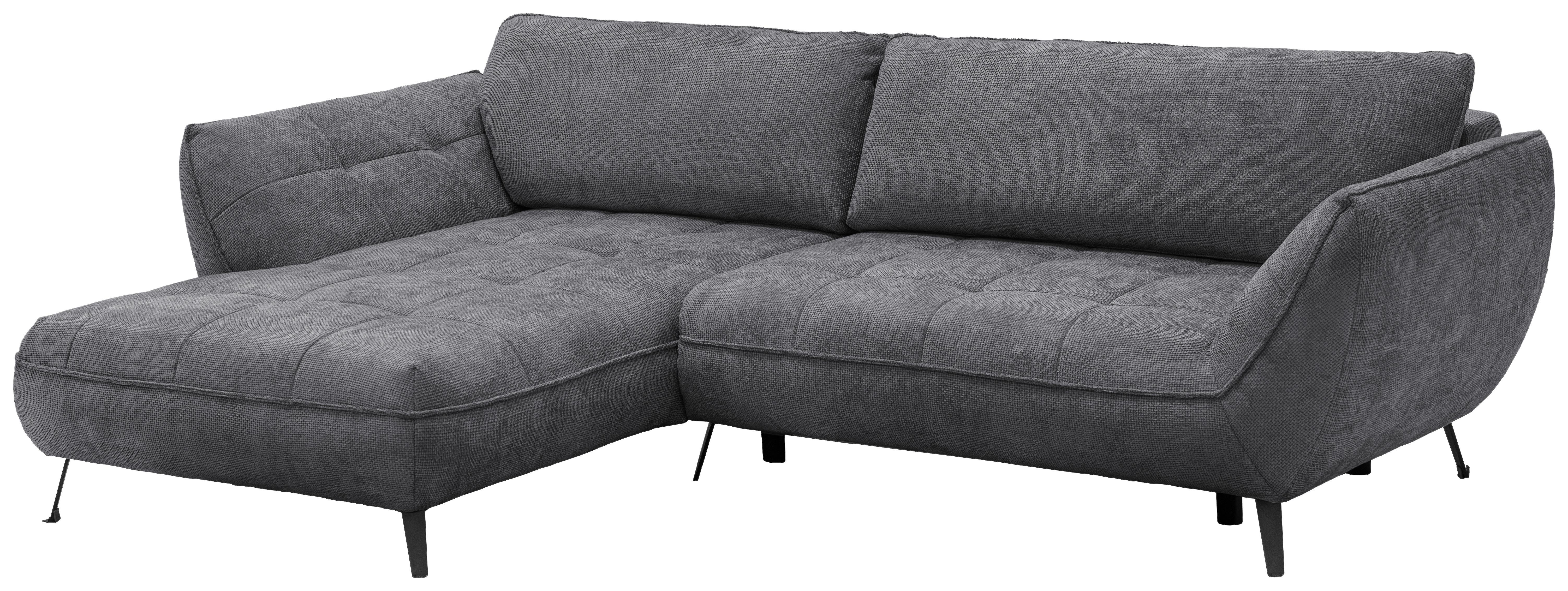 Ecksofa Samoa Anthrazit S: 187x282 Cm - Anthrazit/Schwarz, Design, Textil (187/282cm) - Livetastic