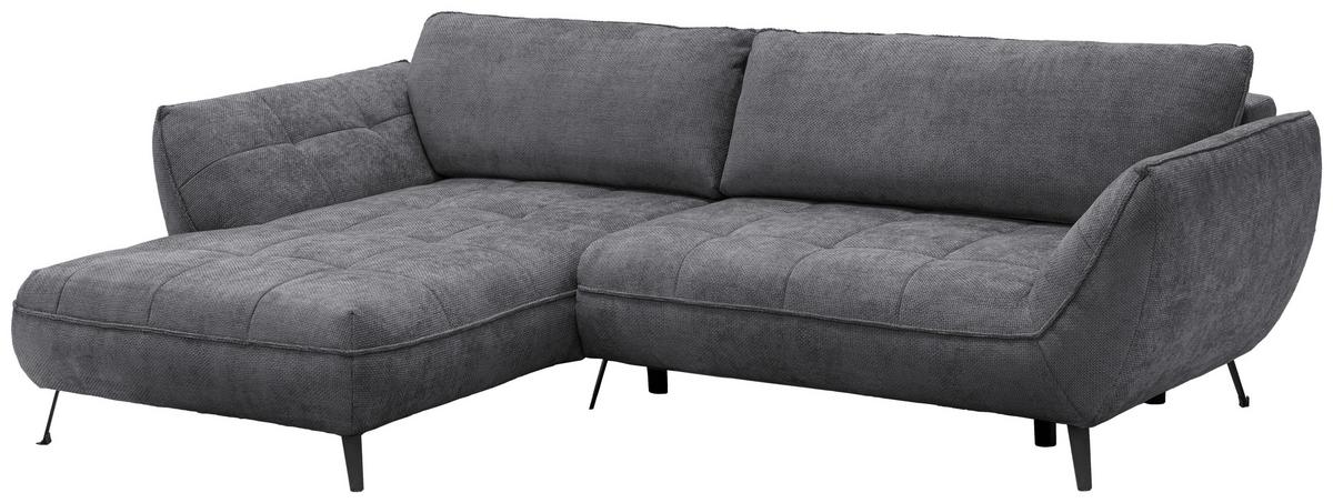 Ecksofa Samoa Anthrazit S: 187x282 cm - Anthrazit/Schwarz, Design, Textil (187/282cm) - Livetastic