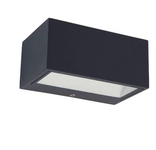 Außenwandleuchte Gemini 10,5w Glas Aluminium, Wandmontage - Klar/Anthrazit, Design, Glas/Metall (14/6,5/8,9cm)
