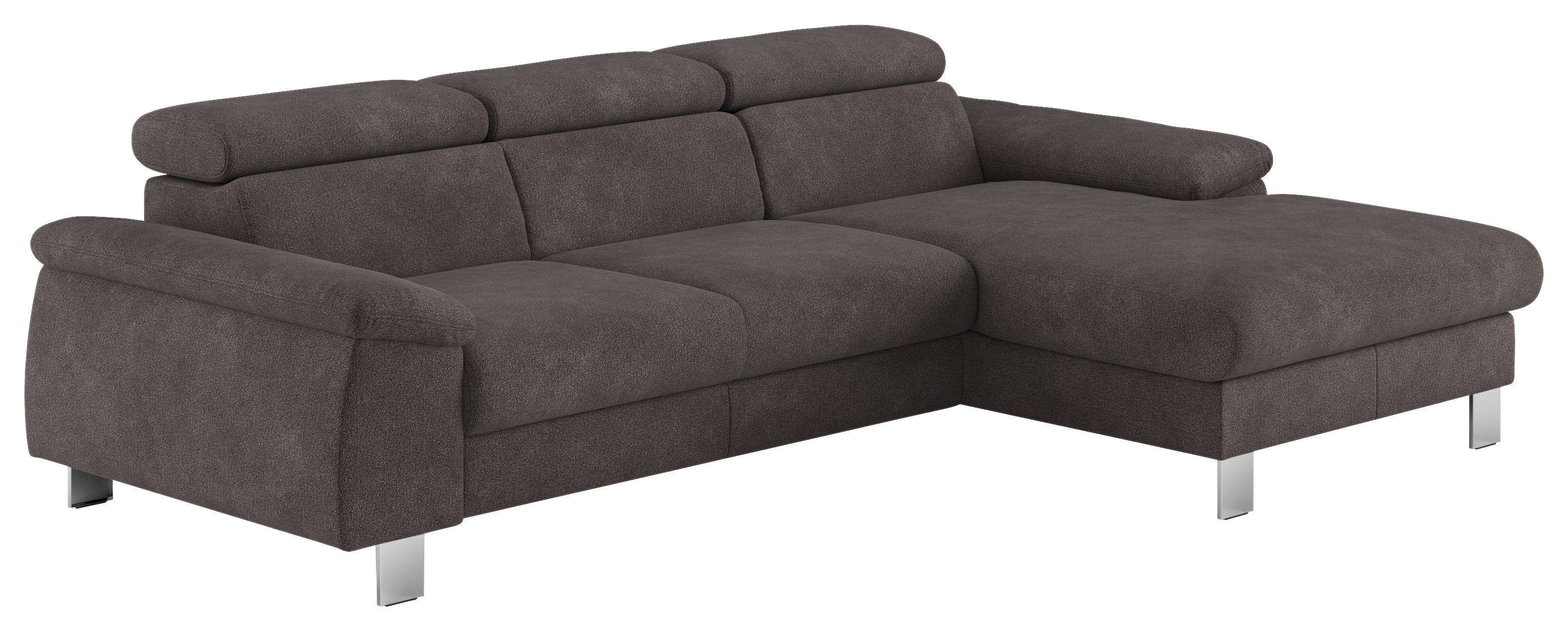 Ecksofa Micky, Anthrazit S: 244x166 cm - Chromfarben/Anthrazit, Design, Textil (244/166cm) - Livetastic