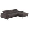 Ecksofa Micky, Anthrazit S: 244x166 cm - Chromfarben/Anthrazit, Design, Textil (244/166cm) - Livetastic