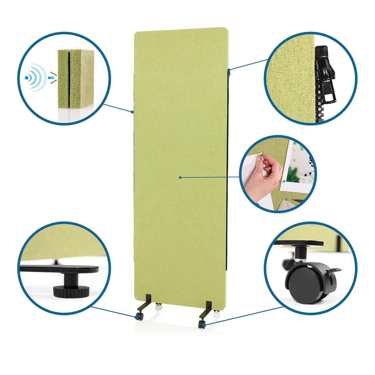 Trennwand Flexmiut - Hellgrün, Basics, Kunststoff/Textil (60/177/35cm) - MID.YOU