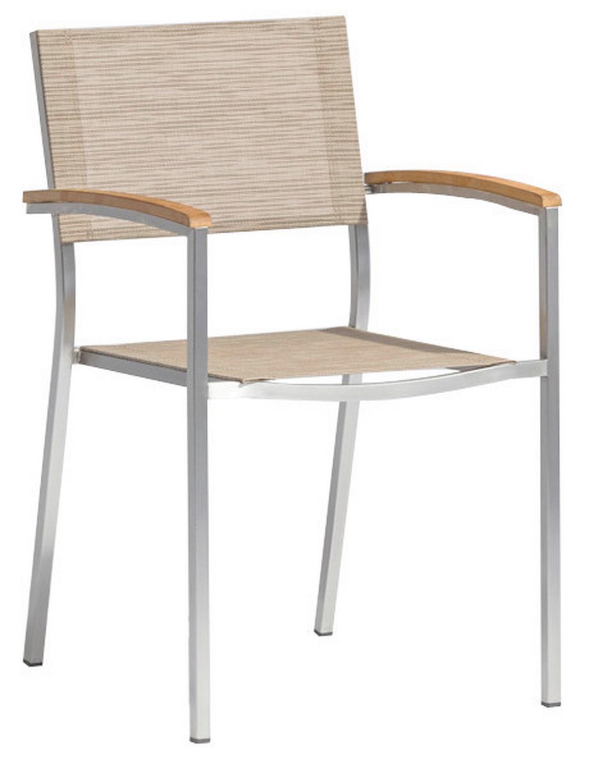 Gartengarnitur 7-Tlg. Skye Metall/Kunststoff/Holzdekor - Platinfarben/Braun, Basics, Holzwerkstoff/Textil (150/89/90cm) - Gardenson