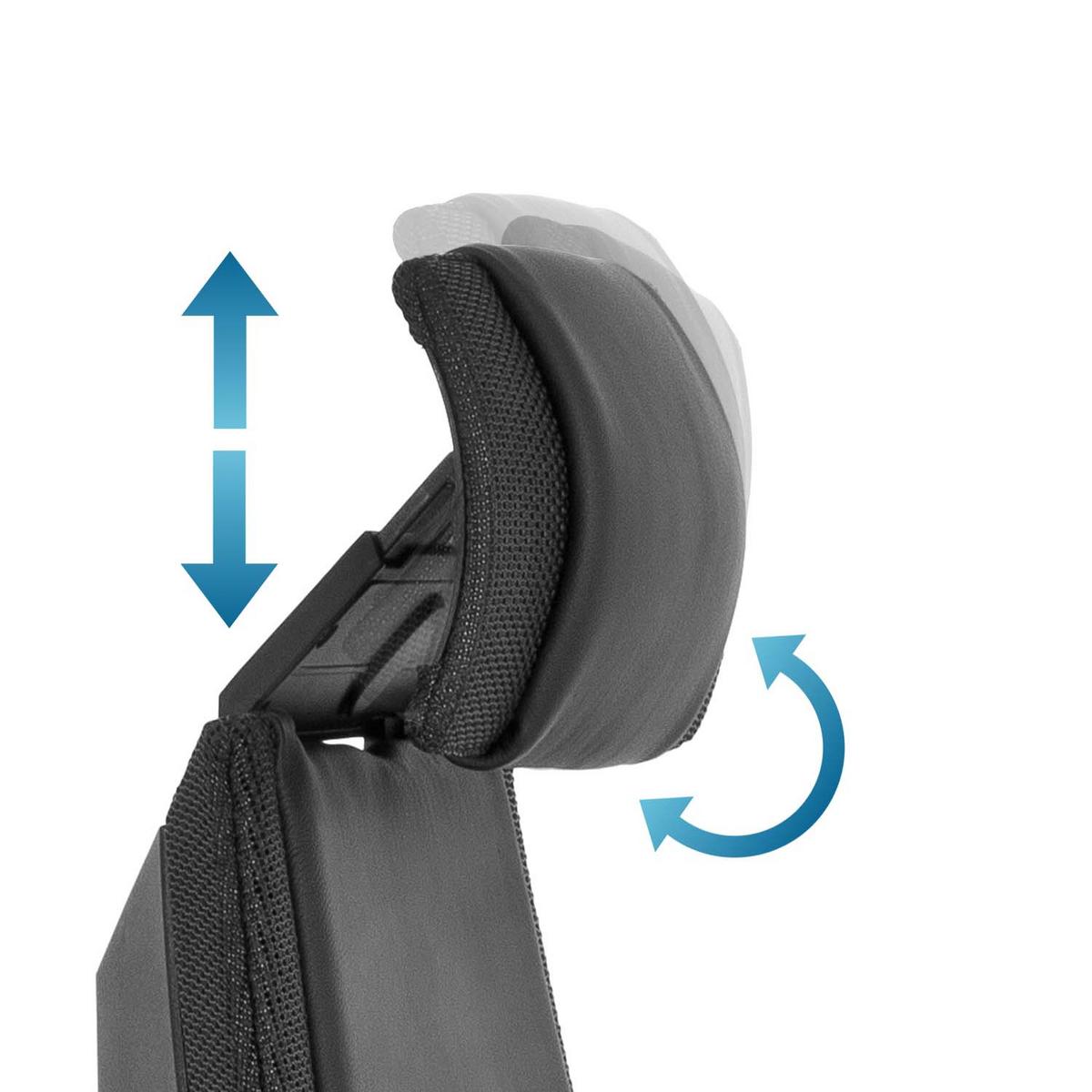 Drehstuhl Genidia Pro Schwarz - Alufarben/Schwarz, MODERN, Leder/Kunststoff (57/119/46cm) - MID.YOU