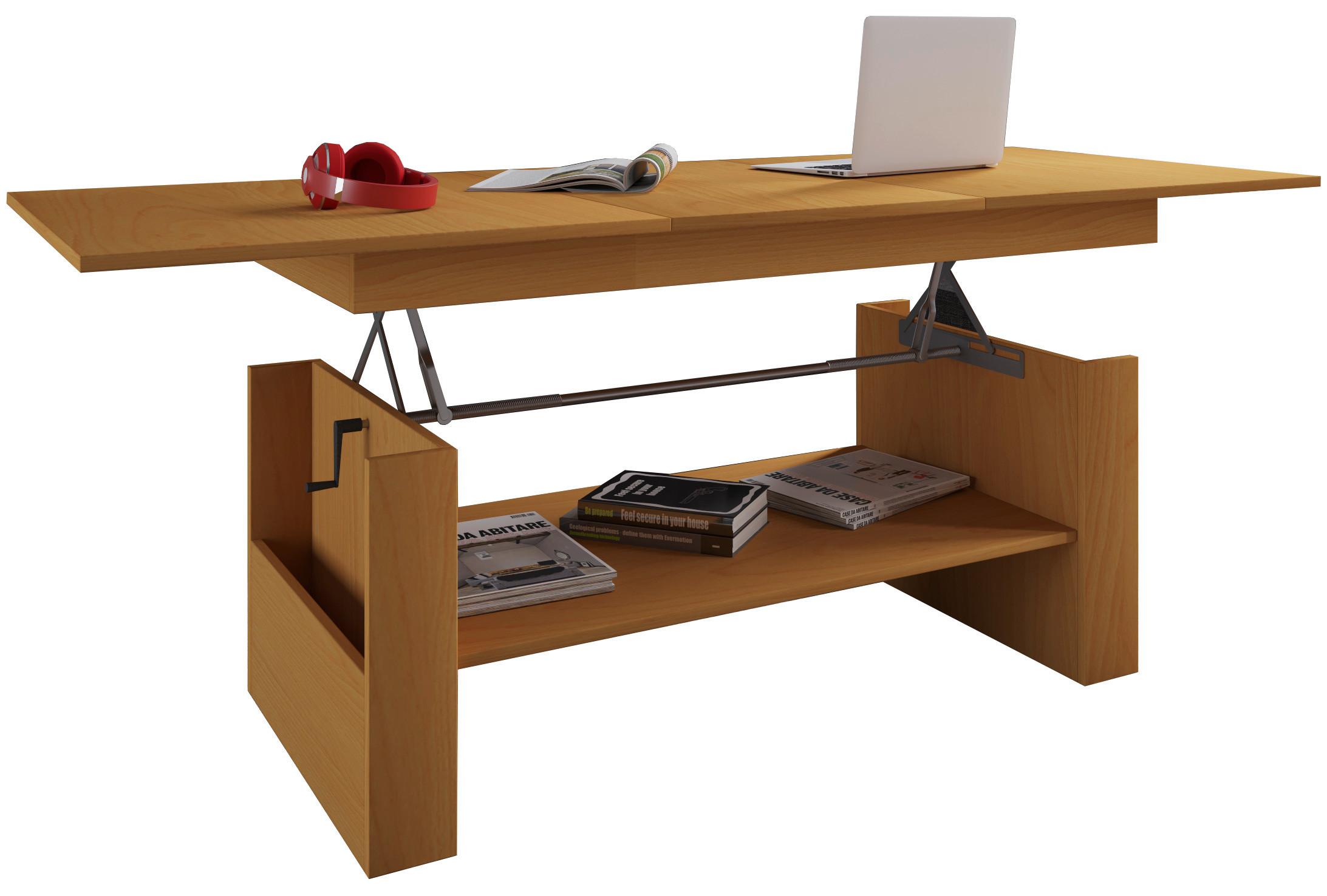 Couchtisch höhenverstellbar/ ausziehbar Kobila ,Buchenfarbe - Buchefarben, Basics, Holzwerkstoff (65/115/52,5cm) - MID.YOU