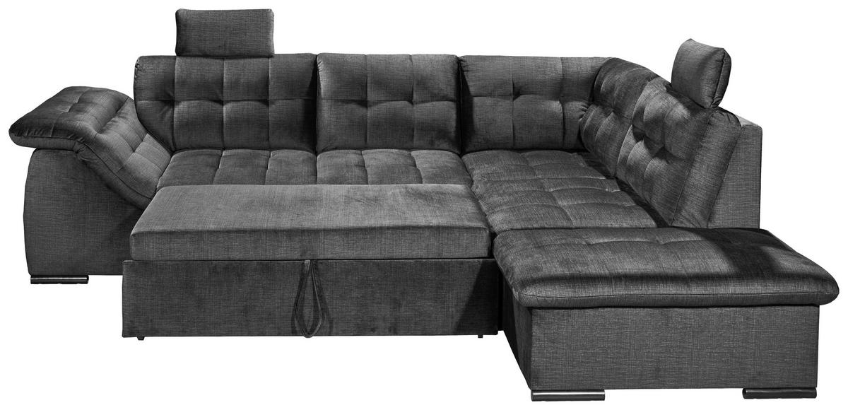 Ecksofa Estrella Schwarz S: 283x217 cm - Schwarz, KONVENTIONELL, Textil (283/217cm) - MID.YOU