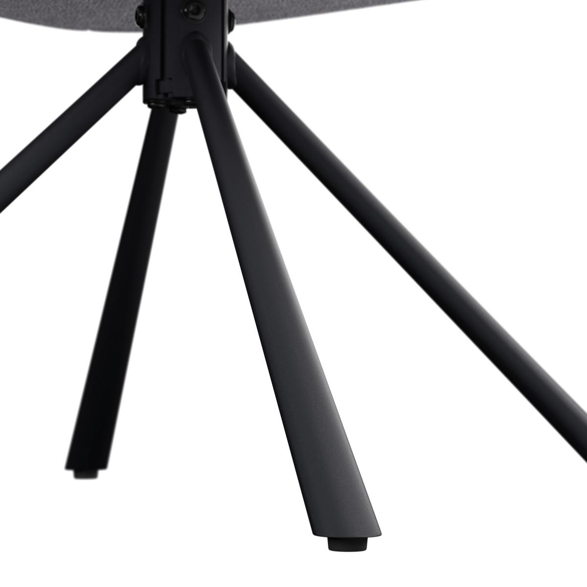 Armlehnstuhl Luce Grau/Schwarz B: 60 cm - Schwarz/Grau, MODERN, Textil/Metall (60/89/67cm) - MID.YOU