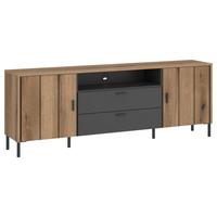 TV diel SHIRLEY - čierna, Konventionell, kov/kompozitné drevo (173,2/65/40cm)