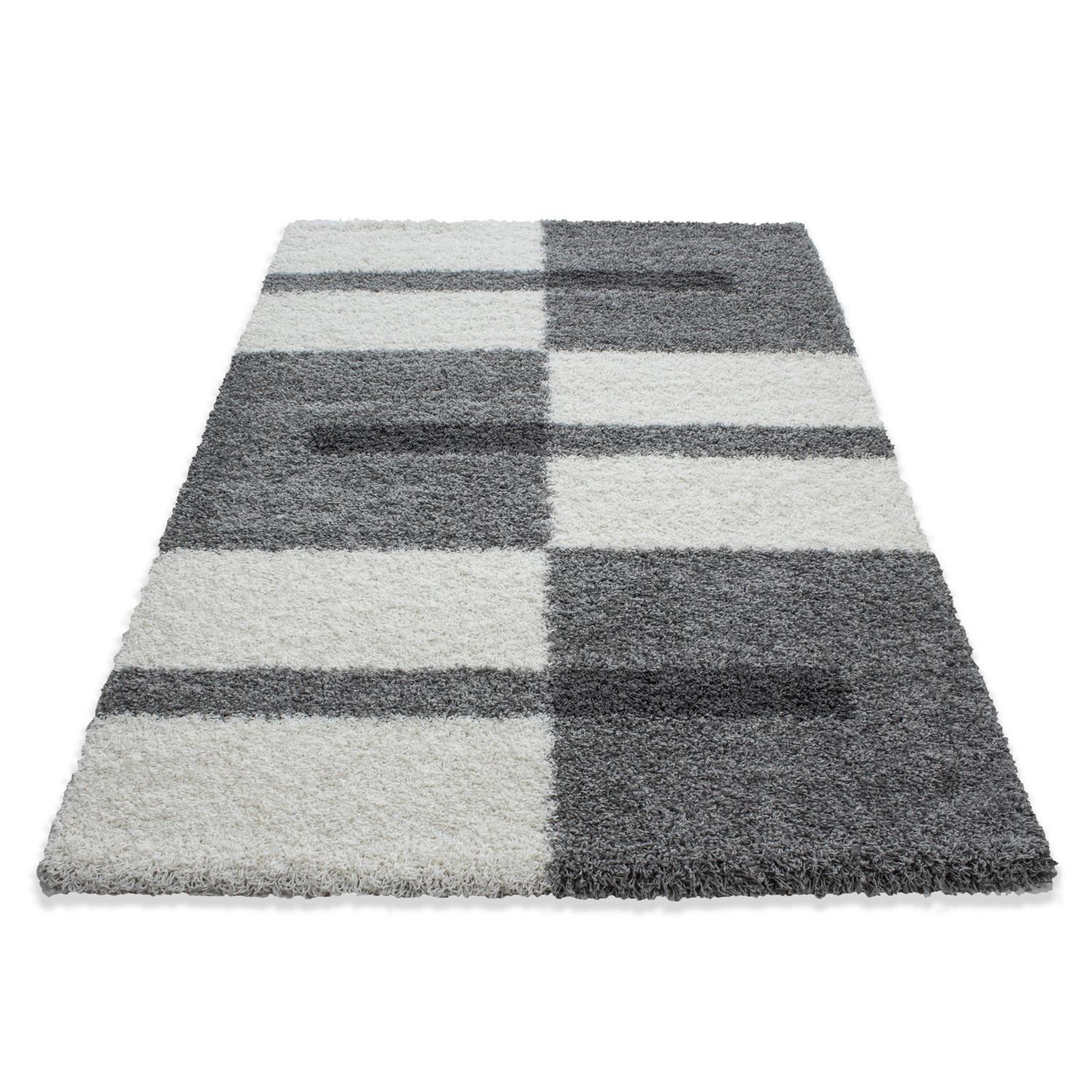 Hochflor Teppich Hellgrau Gala 140x200 cm - Hellgrau, Design, Textil (140/200cm) - Novel