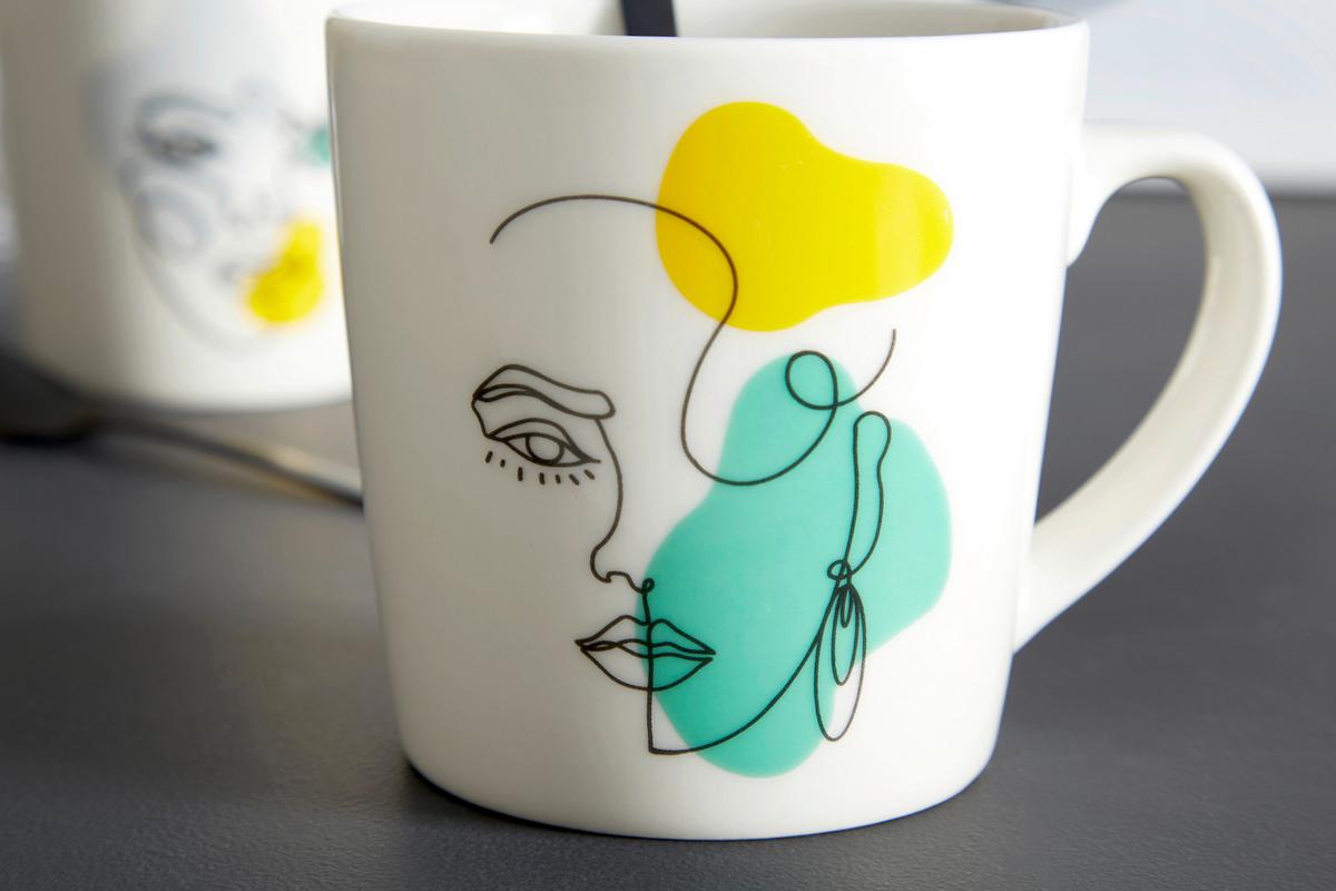 Kávésbögre Benett - sárga/fekete, Modern, kerámia (9/9cm) - Luca Bessoni