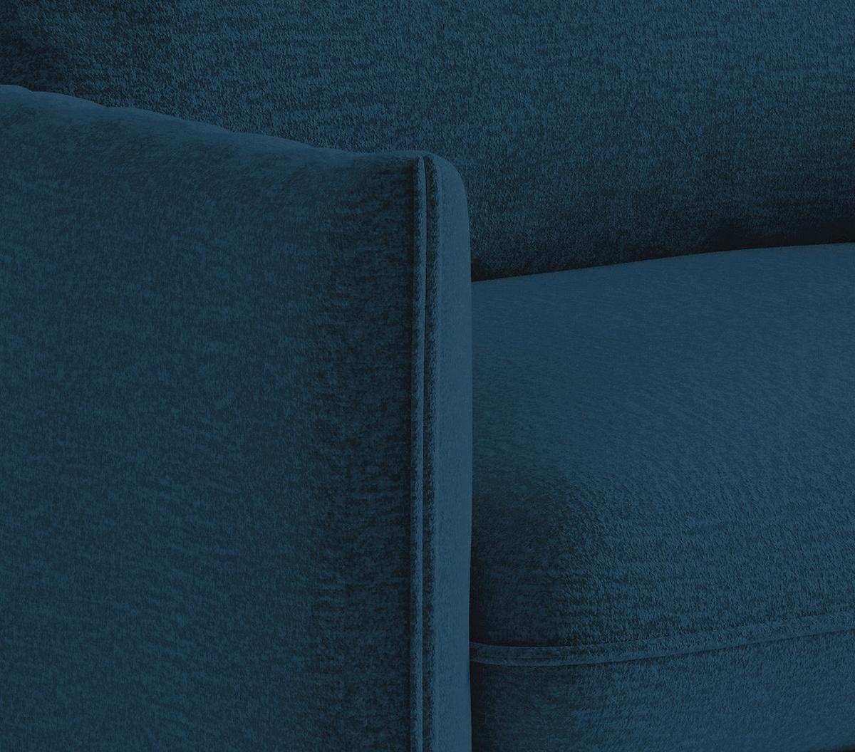 Sitzgarnitur Samos 3-teilig Blau B: 215 Cm - Blau/Schwarz, Design, Textil (215/85/92cm) - Livetastic