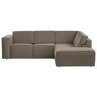 Ecksofa Dice Taupe/Grau 275x220 cm - Taupe/Schwarz, MODERN, Textil (275/220cm) - Trendmanufaktur