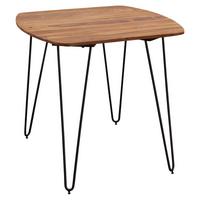 Jedálenský stôl KELA masív 80 - čierna/farba indického palisandra, Modern, kov/drevo (80/80/76cm) - MID.YOU