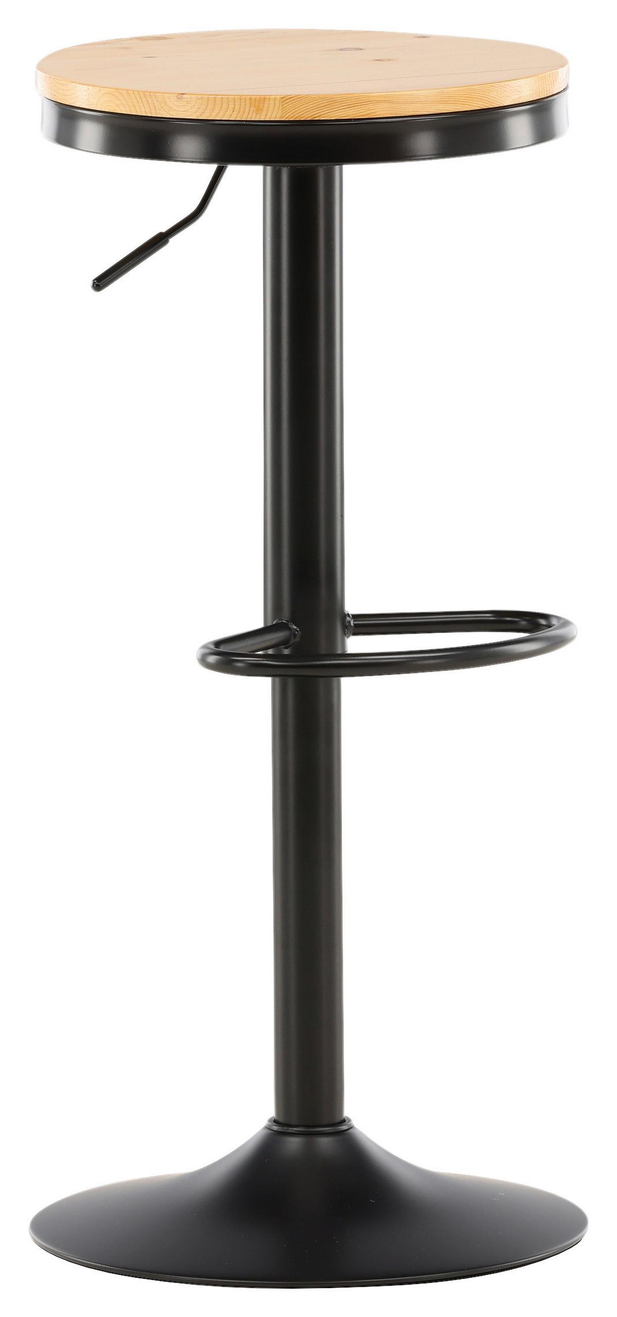 Barhocker-set Conway - Beige/Schwarz, Design, Holz/Metall (36.5/80/37cm) - Livetastic