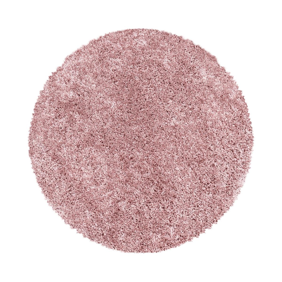 Hochflor Teppich Rosa Naturfaser Sydney Ø 80 cm - Rosa, Basics, Textil (80cm)