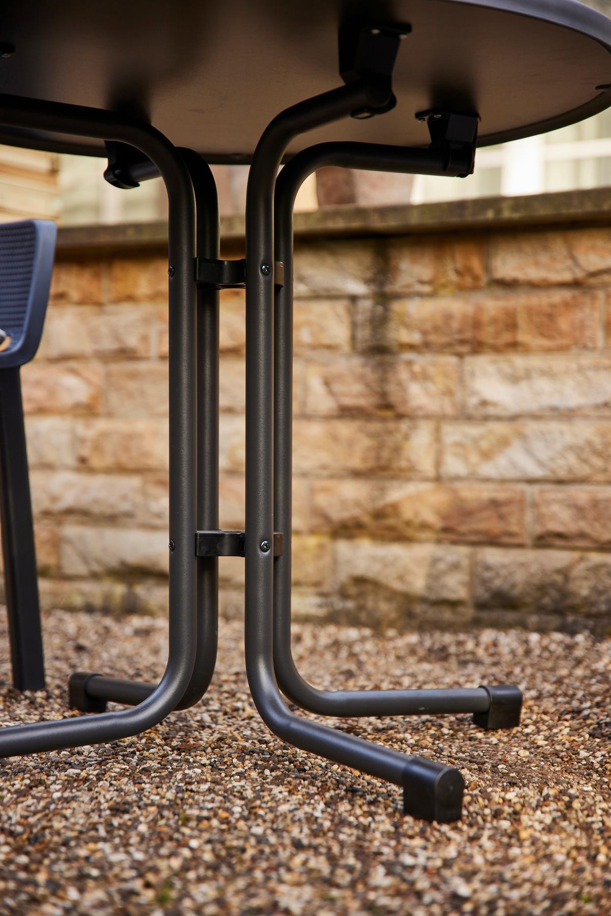 Gartentisch Klappbar Metall/Holzwerkstoff ⌀ 80 cm - Anthrazit, KONVENTIONELL, Holzwerkstoff/Metall (80/71/80cm) - Siena Garden