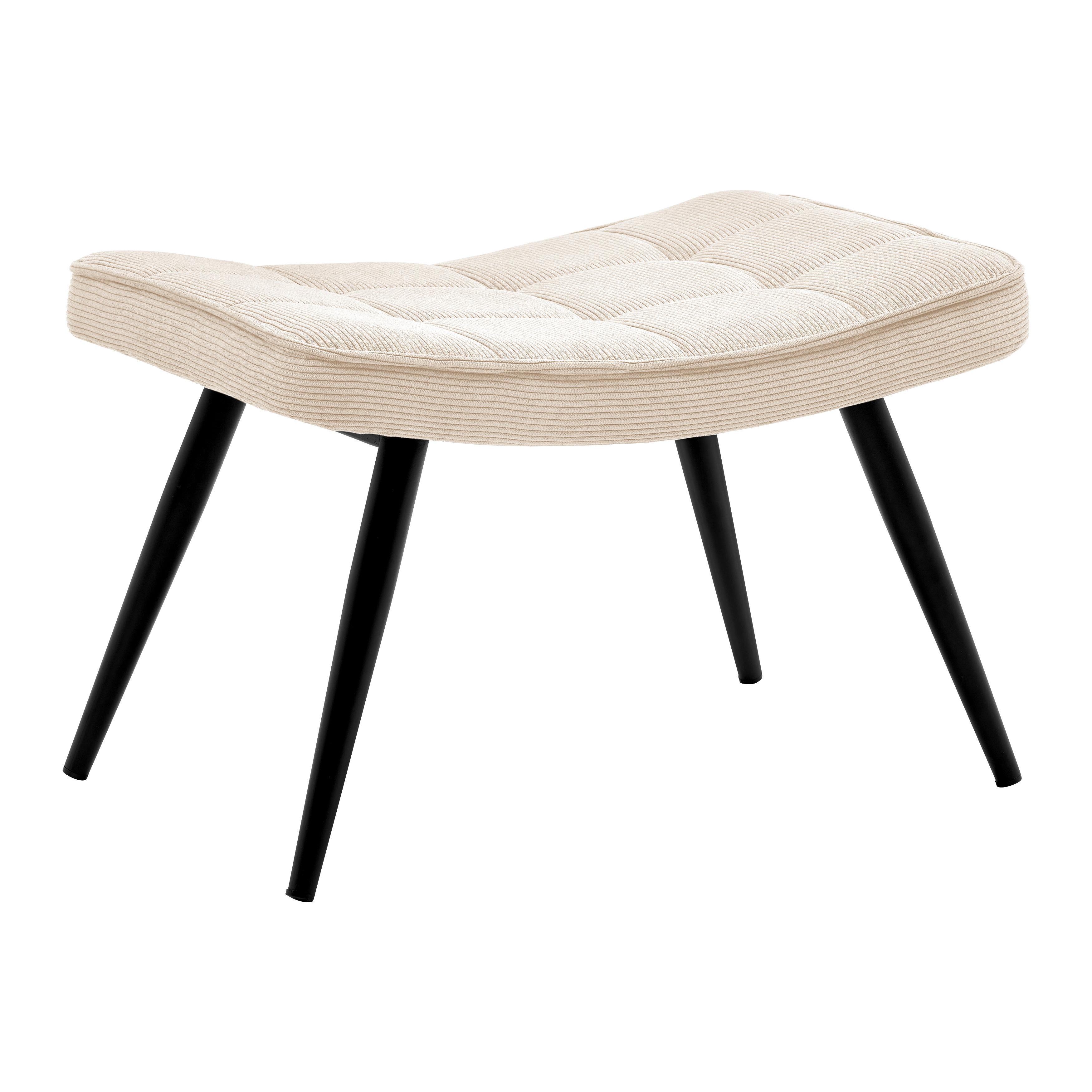 Taburetka GUNVOR, béžový menčester - čierna/béžová, Modern, kov/drevo (59,5/39/40cm) - Mömax