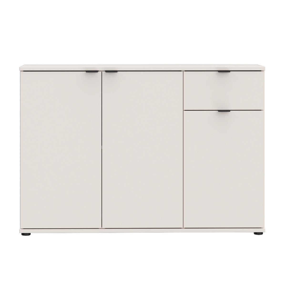 Komoda Ganymede, piesková, š: 120 cm - čierna/piesková, Modern, kov/kompozitné drevo (119,8/82,3/34,1cm)