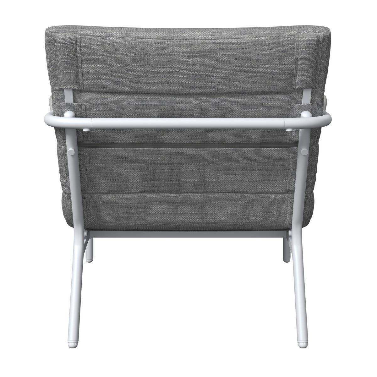 LOUNGEGARNITUR VISBY - Hellgrau/Weiß, MODERN, Textil/Metall (138/73/82.5cm) - Beldano