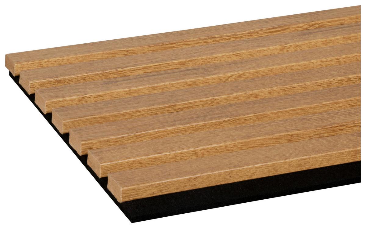 Akusztikus Panel Decowall 260/30cm - tölgyfa színű, Modern, műanyag/faalapú anyag (30/260/1,7cm)