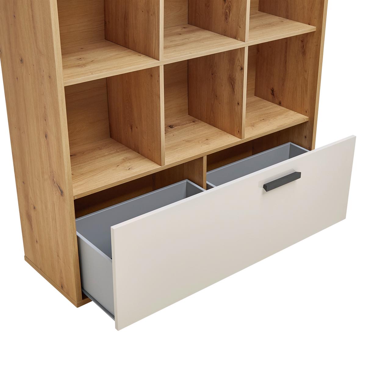 REGÁL CASA MIA - kašmírová/antracitová, Konventionell, kov/kompozitné drevo (120/121/36cm)