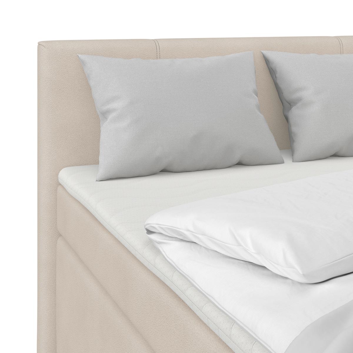 Boxspringbett Mira 1 120x200 - Creme, Basics, Holz/Kunststoff (120/200cm)