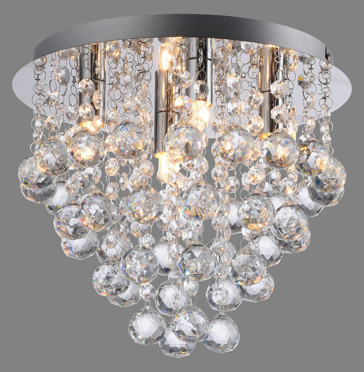 Kronleuchter, G9 20w 15063-17 - Chromfarben, ROMANTIK / LANDHAUS, Glas/Kunststoff (28/28/25cm)