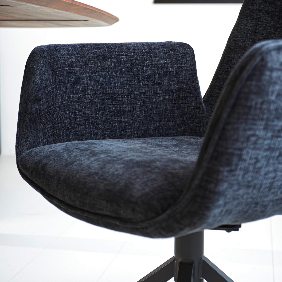 Armlehnstuhl Toulouse Schwarz B: 61 Cm - Schwarz, MODERN, Textil/Metall (61/89/62cm) - MID.YOU