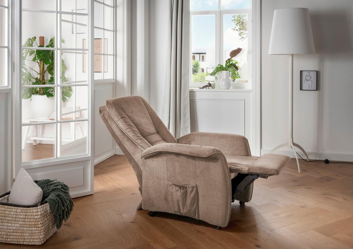 Fernsehsessel Harry Hellbraun B: 77 Cm - Hellbraun/Schwarz, Design, Textil (77/107/88cm) - Livetastic