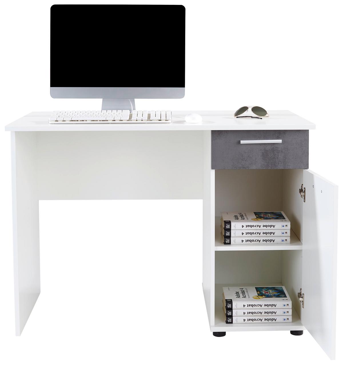 PSACÍ STŮL STAR - bílá/barvy stříbra, Konvenční, kompozitní dřevo/plast (109/60/77cm)