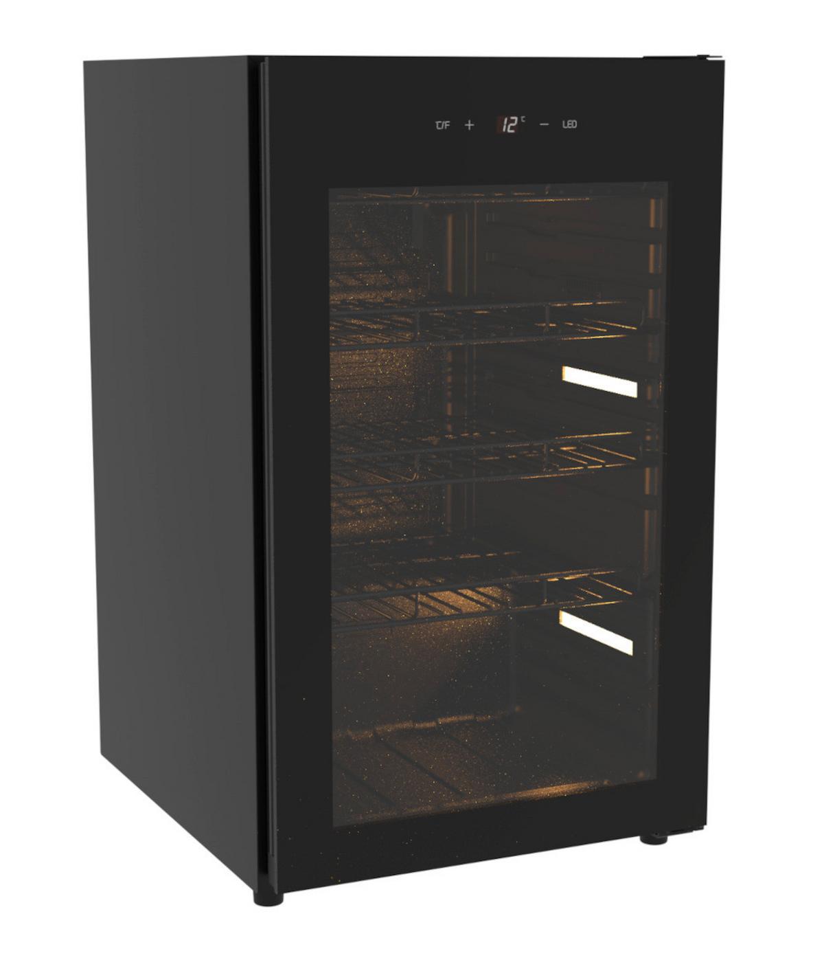 Weinklimaschrank Wks57do - Schwarz, Basics, Glas/Kunststoff (46/26/37cm) - PKM